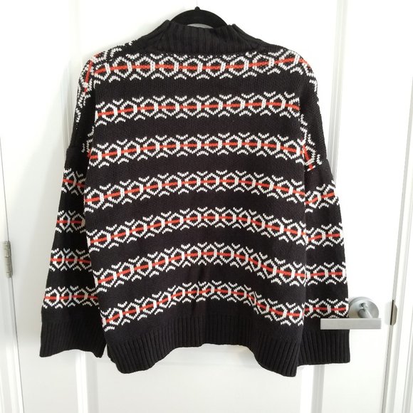 Simons | Abstract pattern oversized knit sweater S/P - Picture 3 of 11